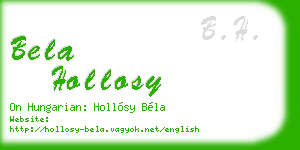 bela hollosy business card