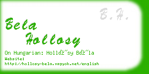 bela hollosy business card